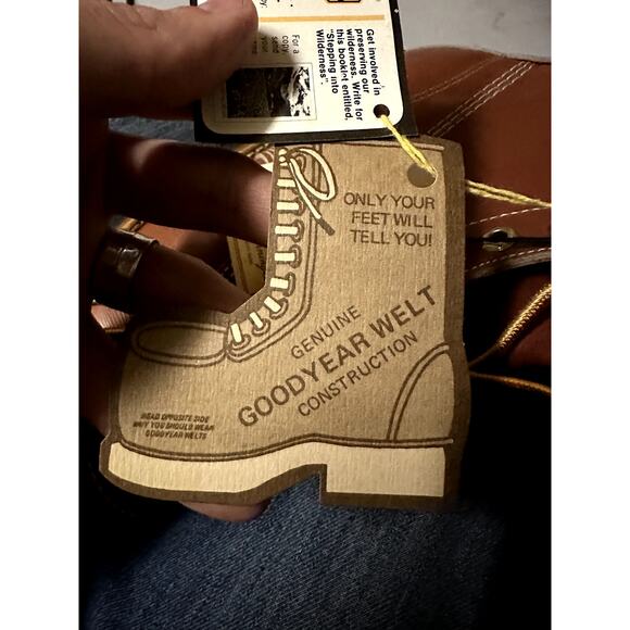 NWT VTG Knapp Boots 7" Moc Toe Steel Toe S. B. Foot Made in USA NOS 8.5 Wide EE - Picture 14 of 16